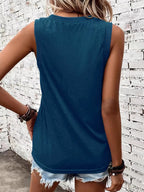 Breathable V-neck Ribbed-band Tank Top (11)