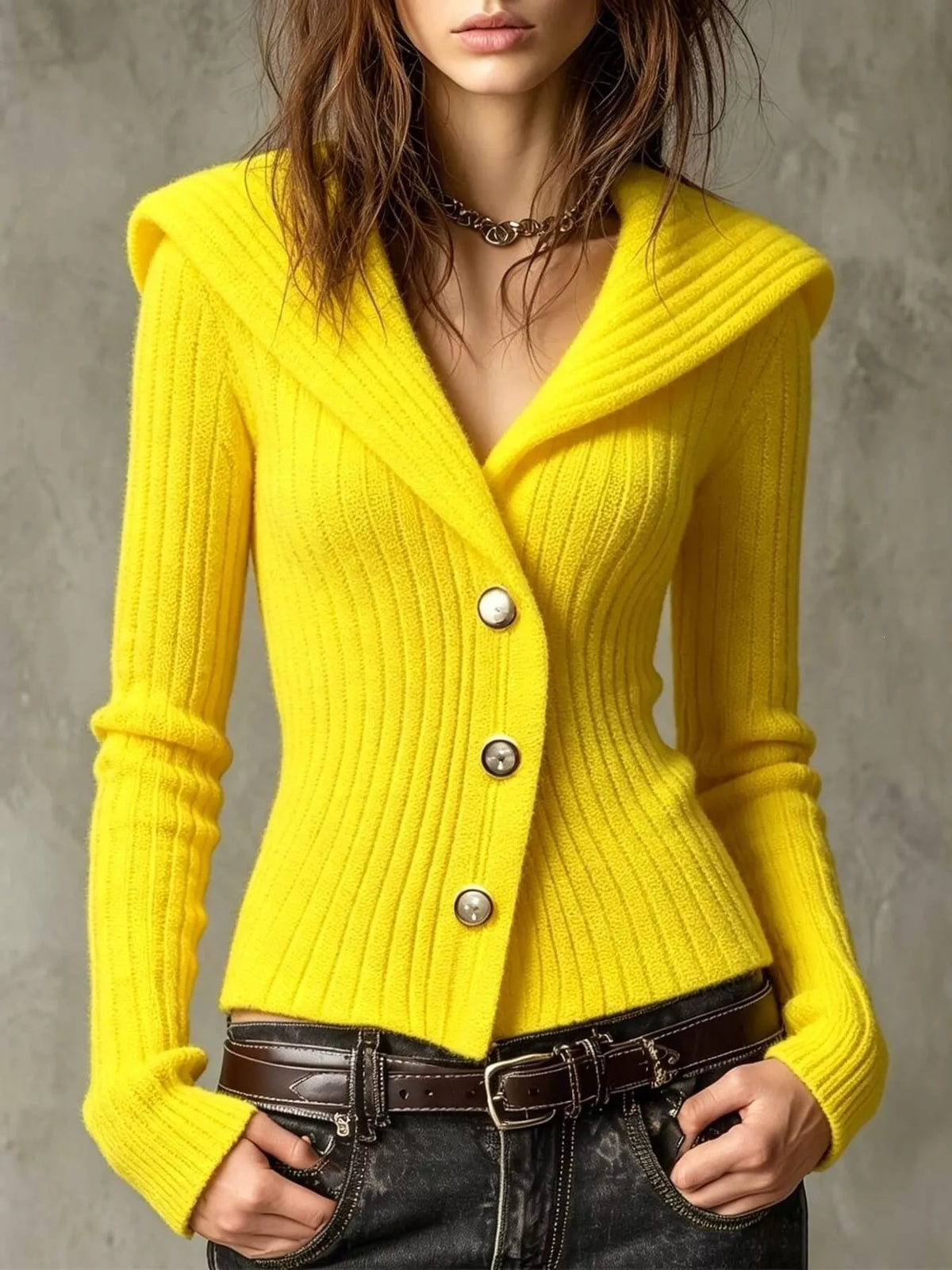 Full Size Ribbed Knit Button-down Front Cardigan Plus (5)