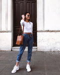 Stretch Striped Jeans variant CJNSXZNZ00503-Dark blue-L|CJNSXZNZ00503-Dark blue-S|CJNSXZNZ00503-Dark blue-M
