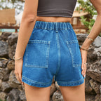 High-waist Denim Shorts Pockets (15)