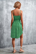 Printed V-neck Tie Waist Mini Dress (12)