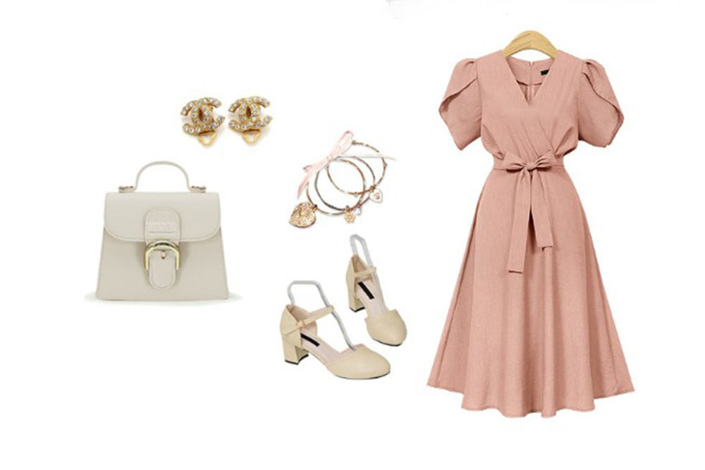 V-neck Waist Dress photo 6