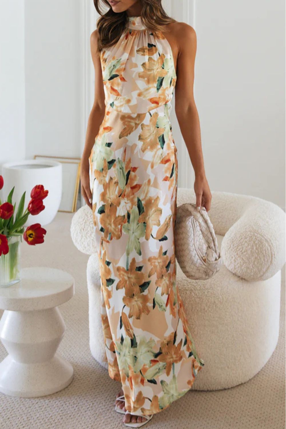 Floral Print Halter Neck Maxi Dress (18)