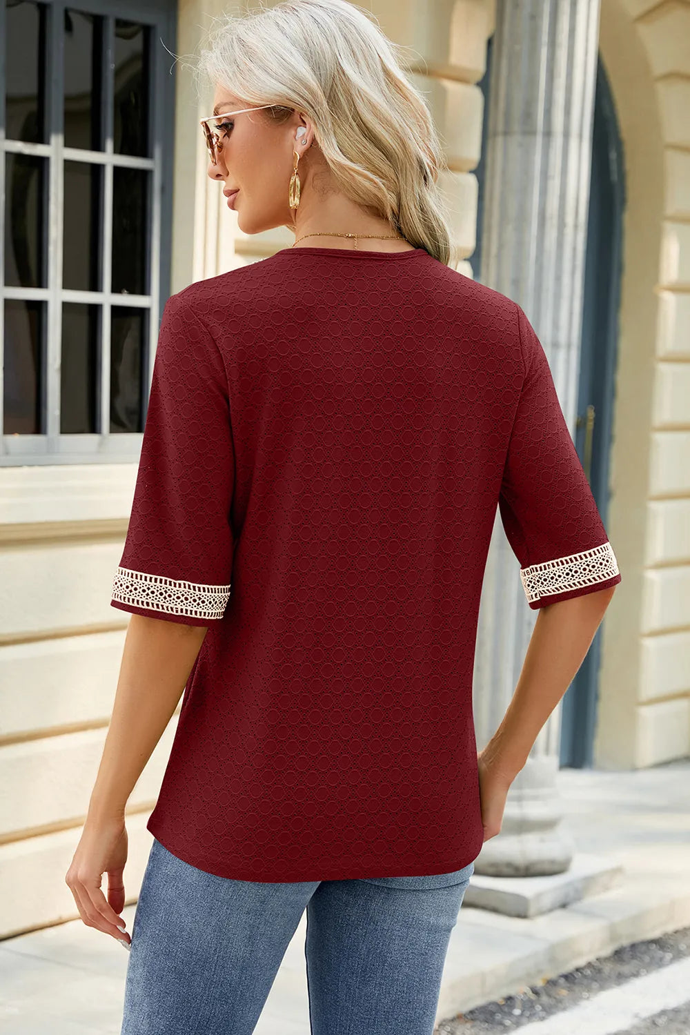 V-neck Half Sleeve T-shirt (2)