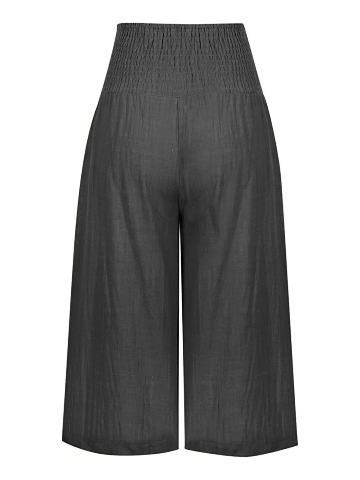Smocked Wide-leg Capri Pants (6)