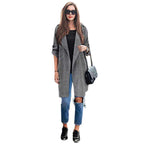 Coat Cardigan Trench variant CJNSWTQB01264-Grey-M|CJNSWTQB01264-Grey-5XL|CJNSWTQB01264-Grey-3XL|CJNSWTQB01264-Grey-4XL|CJNSWTQB01264-Grey-L|CJNSWTQB01264-Grey-XXL|CJNSWTQB01264-Grey-XL