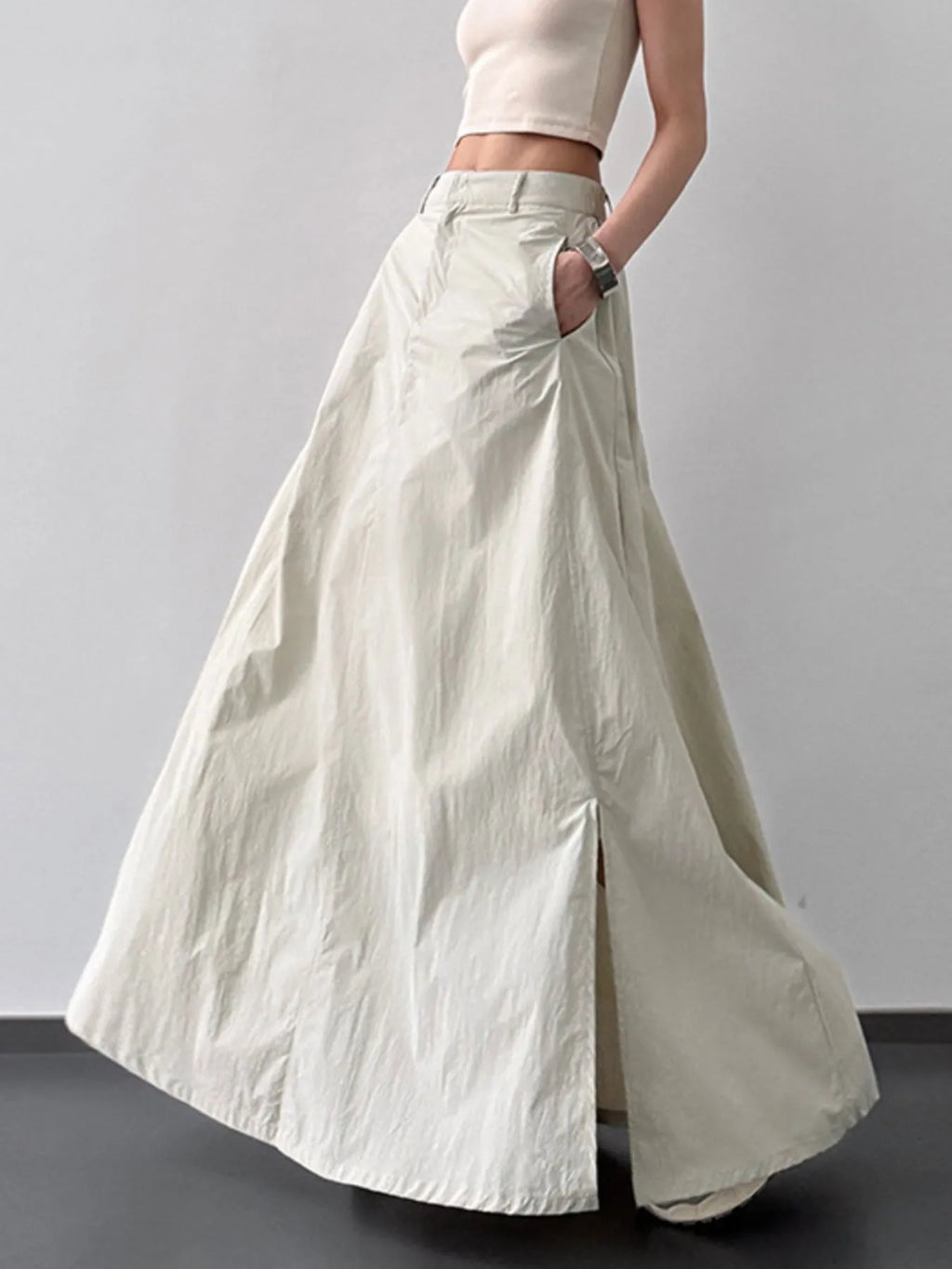 High Waist Slit Maxi Skirt (4)