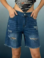Full Size Ripped Frayed Hem Denim Shorts Plus (7)