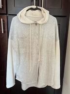 Drawstring Button Front Hoodie (4)