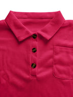 Waffle-knit Short Sleeve Polo Shirt (6)