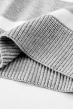 Striped Collared Neck Slit Sweater (12)