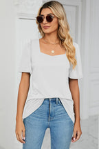 Square Neck Short Sleeve T-shirt (8)