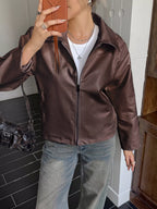 Zip Up Leather Jacket (6)
