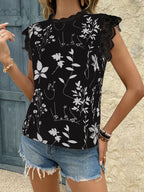 Lace Trim Sleeveless Blouse (13)