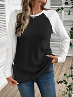Waffle Knit Raglan Sleeve T-shirt (20)