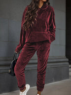 Velvet Long Sleeve Hoodie Pants Set (11)