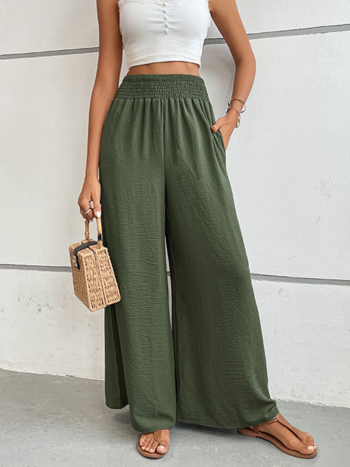 Wide Waistband Relax Fit Long Pants (14)
