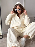 Fleece Zip-up Hoodie Joggers Set (8)