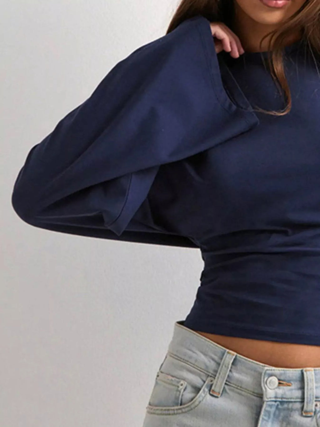 Full Size Long Sleeve Fitted T-shirt Plus (18)