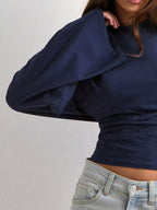 Full Size Long Sleeve Fitted T-shirt Plus (18)