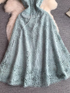 Lace Sleeveless A-line Dress (19)