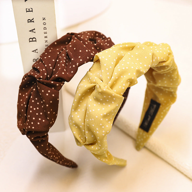 Polka Dot Headband Hair Accessories Simple Folds Wide Brim photo 4