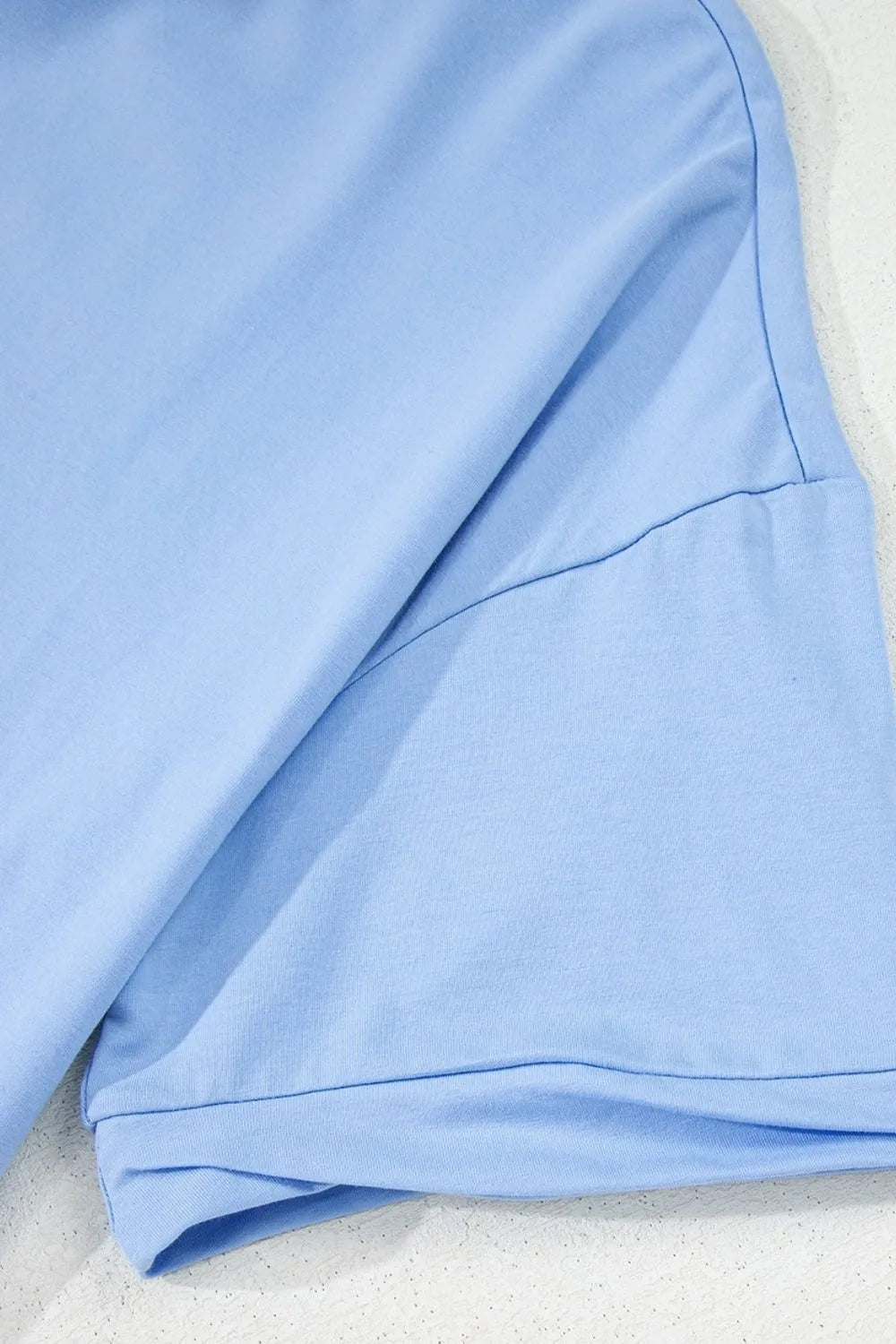 Loose Half Sleeve Hi Low Hem T Shirt (8)