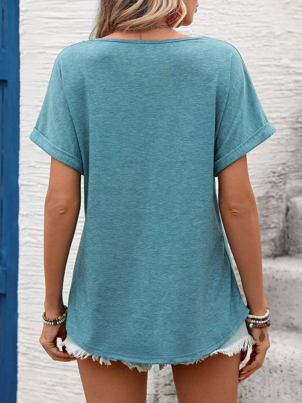 Lace Trim Short Sleeve T-shirt (7)