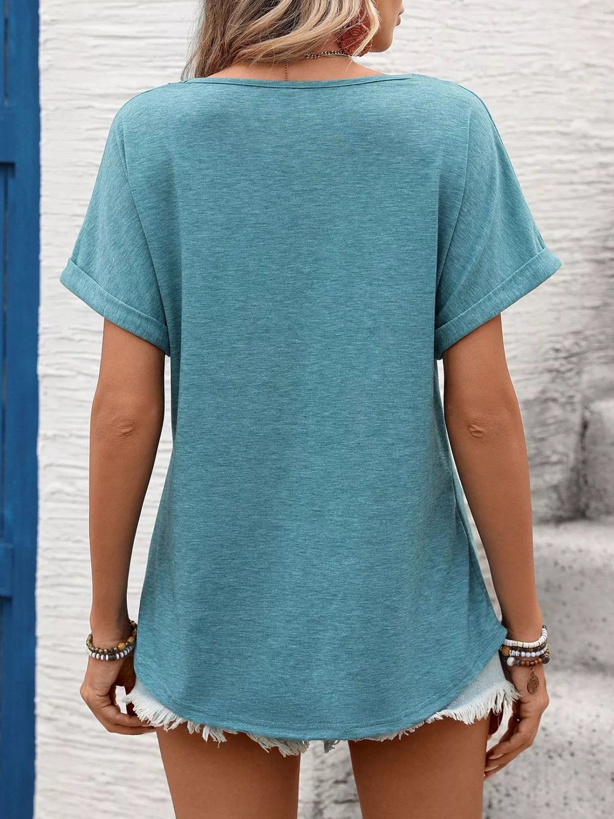 Lace Trim Short Sleeve T-shirt (7)