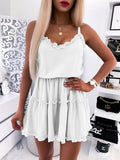 Sleeveless Sling V-neck Dress variant CJNSSYLY06115-White-S|CJNSSYLY06115-White-XL|CJNSSYLY06115-White-XXL|CJNSSYLY06115-White-M|CJNSSYLY06115-White-L|CJNSSYLY06115-White-3XL