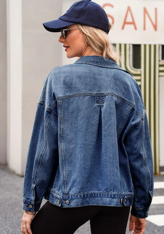 Pocketed Button Up Denim Jacket (15)