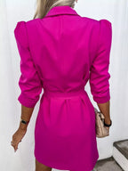 3/4 Sleeve Belted Blazer Dress (12)