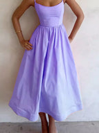 Adjustable Strap Scoop Neck Midi Dress (5)