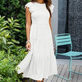 Bohemian Midi Short Sleeve Dress variant CJLY208410001AZ|CJLY208410002BY|CJLY208410003CX|CJLY208410004DW