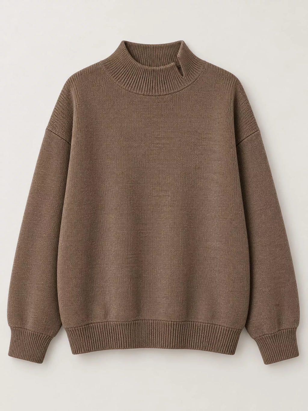 Oversized Mock Neck Long Sleeve Sweatshirt (48)