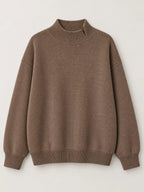 Oversized Mock Neck Long Sleeve Sweatshirt (48)