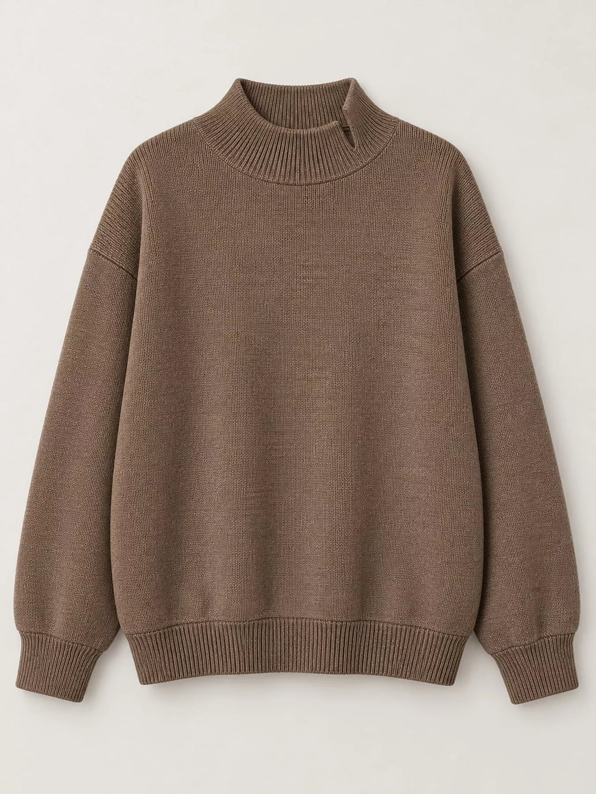 Oversized Mock Neck Long Sleeve Sweatshirt (48)