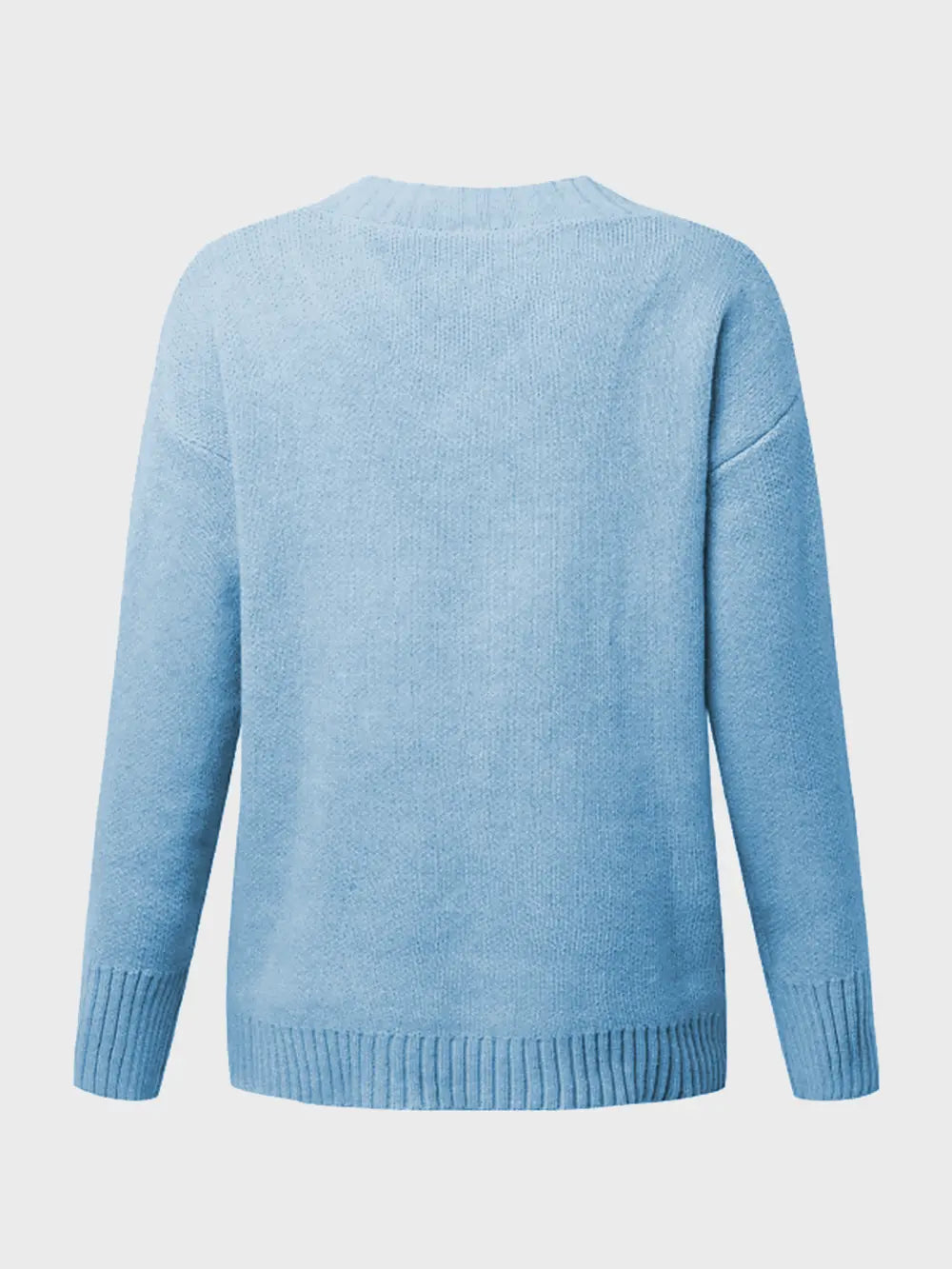 V-neck Long Sleeve Knit Top (25)