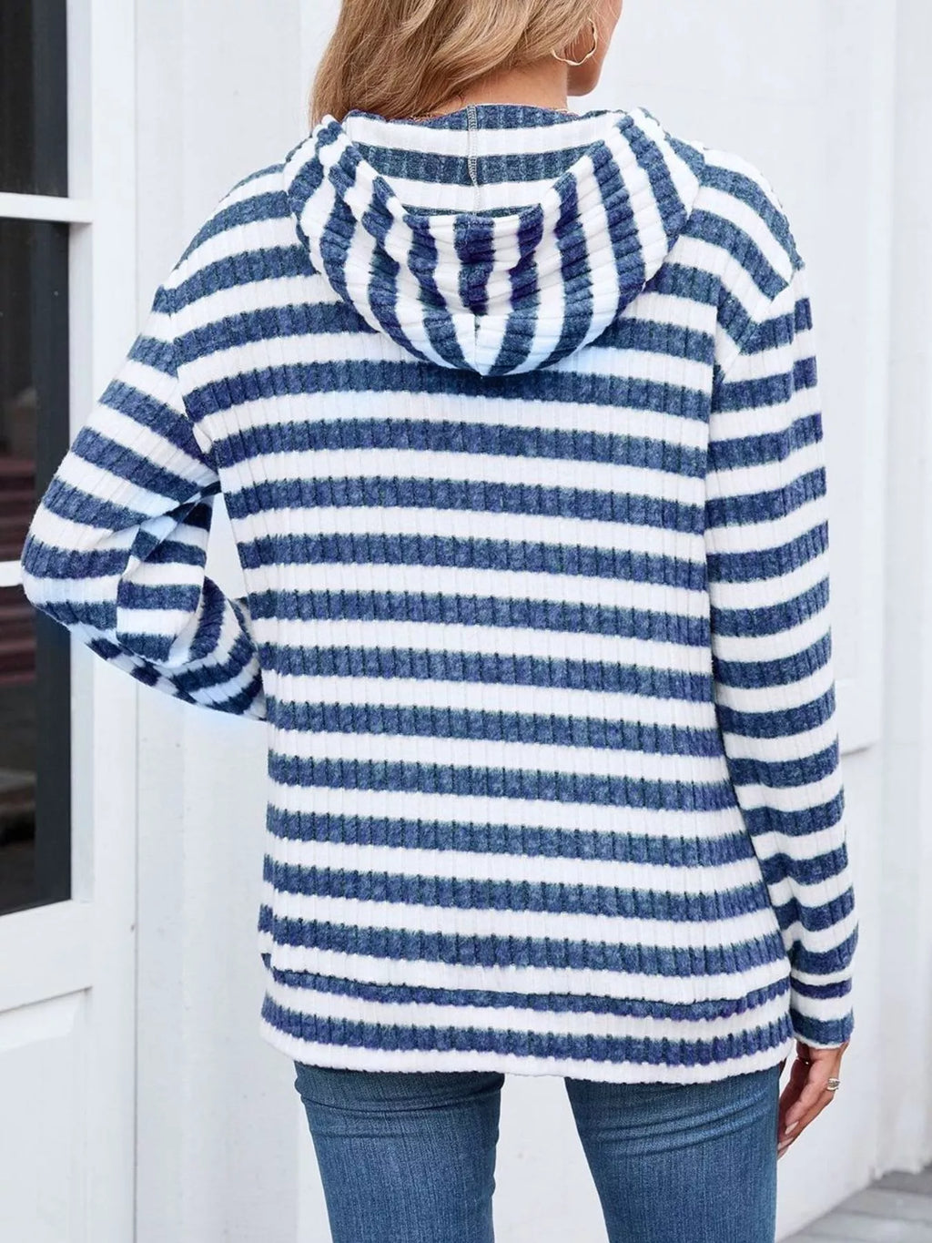 Striped Dropped Shoulder Hoodie (14)