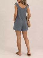 Full Size Tie-shoulder Romper Pockets Plus (2)