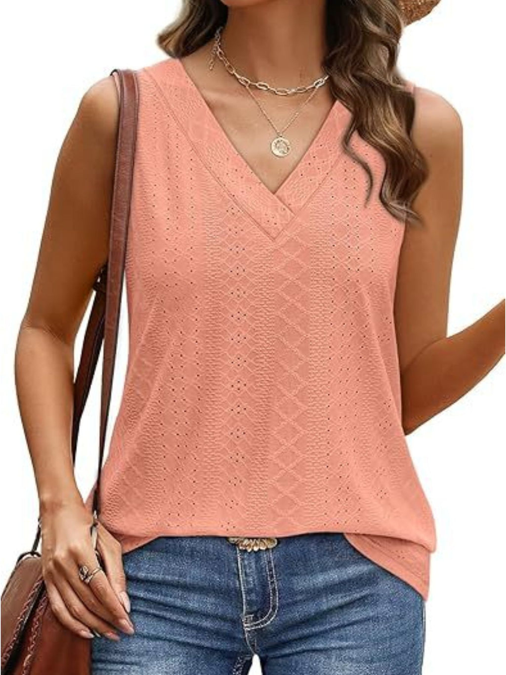 Eyelet V-neck Tank (17)
