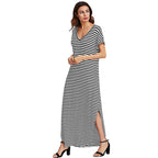 Striped V-neck Dress photo 1