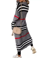 Striped Longline Open Front Cardigan (2)