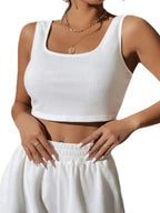 Full Size Wide Strap Tank Shorts Set Plus (15)