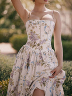 Floral Spaghetti Straps Midi Dress (29)