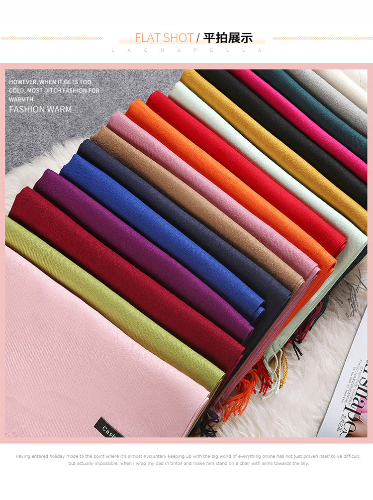 Cashmere Scarf Solid Color photo 9
