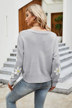 Flower Pattern Button Front Cardigan (13)