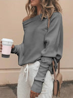 Single Shoulder Ribbed Knit Top (9)