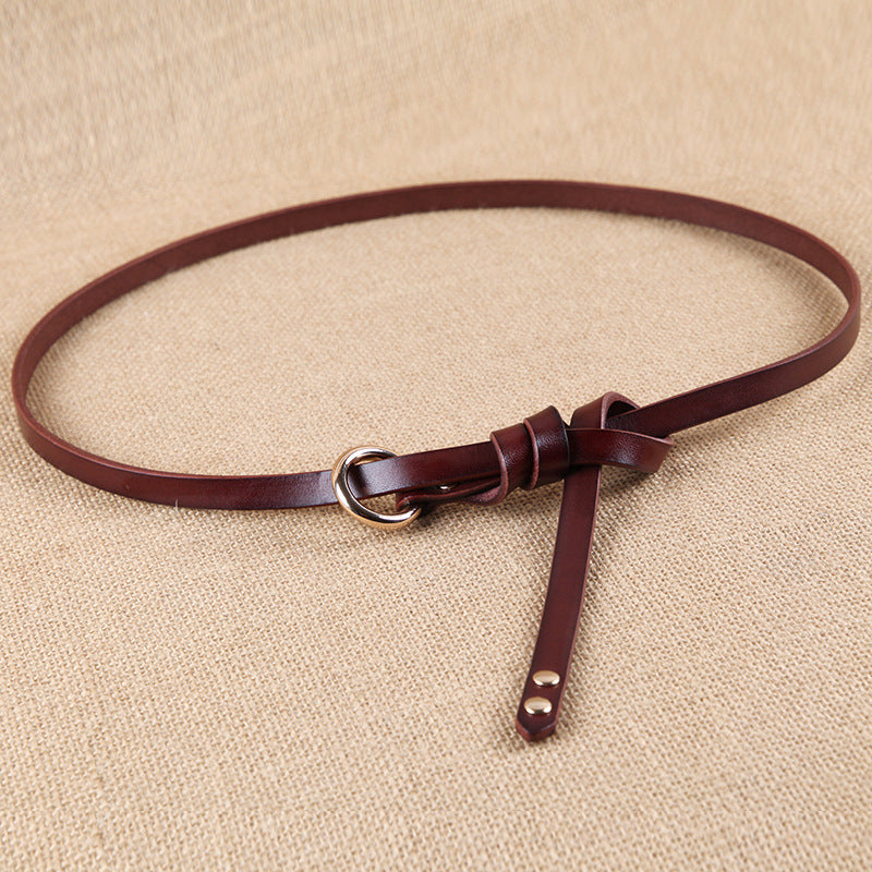 Round Button Top Leather Belt photo 4