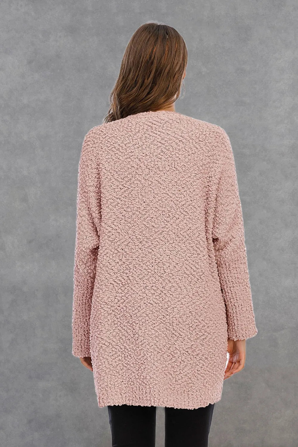 Pocketed Open Front Long Sleeve Cardigan (6)